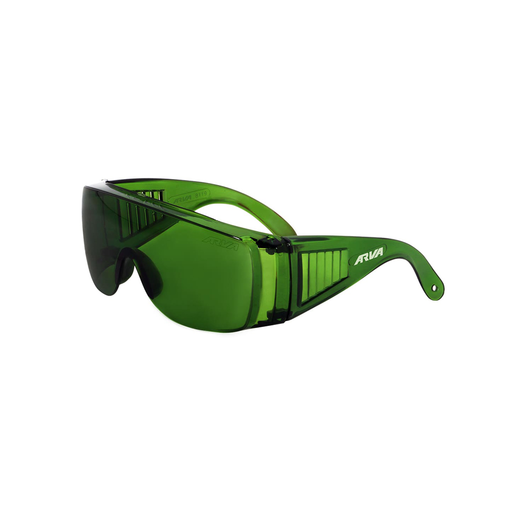 عینک ایمنی بغل کرکره ای سبز مدل 8142